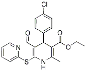 Ethyl 4-(4-chlorophenyl)-5-formyl-2-methyl-6-(2-pyridinylsulfanyl)-1,4-dihydro-3-pyridinecarboxylate 结构式