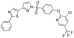 3-CHLORO-2-(4-([3-(2-PHENYL-1,3-THIAZOL-5-YL)-1H-PYRAZOL-1-YL]SULFONYL)PHENOXY)-5-(TRIFLUOROMETHYL)PYRIDINE 结构式