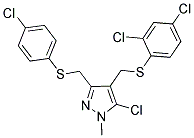(5-CHLORO-3-([(4-CHLOROPHENYL)SULFANYL]METHYL)-1-METHYL-1H-PYRAZOL-4-YL)METHYL 2,4-DICHLOROPHENYL SULFIDE 结构式