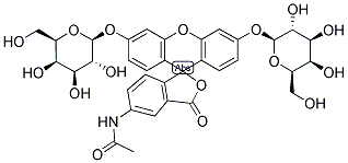 5-ACETYLAMINOFLUORESCEIN DI-BETA-D-GALACTOPYRANOSIDE 结构式