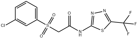 2-[(3-CHLOROPHENYL)SULFONYL]-N-[5-(TRIFLUOROMETHYL)-1,3,4-THIADIAZOL-2-YL]ACETAMIDE 结构式