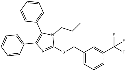 4,5-DIPHENYL-1-PROPYL-1H-IMIDAZOL-2-YL 3-(TRIFLUOROMETHYL)BENZYL SULFIDE 结构式