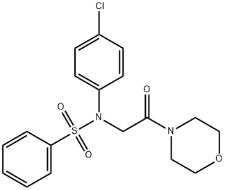 N-(4-CHLOROPHENYL)-N-(2-MORPHOLINO-2-OXOETHYL)BENZENESULFONAMIDE 结构式