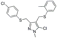 (5-CHLORO-3-([(4-CHLOROPHENYL)SULFANYL]METHYL)-1-METHYL-1H-PYRAZOL-4-YL)METHYL 2-METHYLPHENYL SULFIDE 结构式