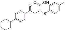 4-(4-CYCLOHEXYLPHENYL)-2-[(4-METHYLPHENYL)SULFANYL]-4-OXOBUTANOIC ACID 结构式