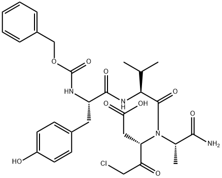 Z-TYR-VAL-ALA-ASP-CHLOROMETHYLKETONE 结构式