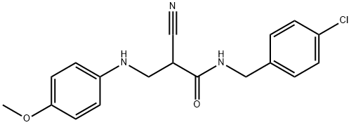 N-(4-Chlorobenzyl)-2-cyano-3-(4-methoxyanilino)propanamide 结构式