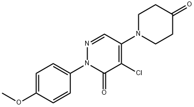 4-Chloro-2-(4-methoxyphenyl)-5-(4-oxopiperidino)-3(2H)-pyridazinone 结构式