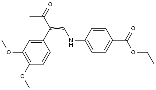Ethyl 4-([2-(3,4-dimethoxyphenyl)-3-oxo-1-butenyl]amino)benzenecarboxylate 结构式
