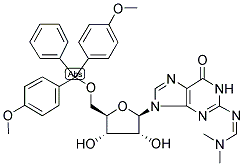 N2-(DIMETHYLAMINO)METHYLENE)-5'-O-(DIMETHOXYTRITYL)-GUANOSINE 结构式