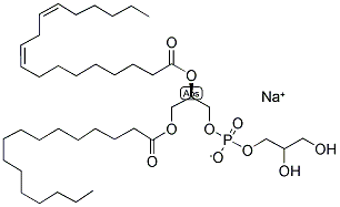 1-PALMITOYL-2-LINOLEOYL-SN-GLYCERO-3-[PHOSPHO-RAC-(1-GLYCEROL)] (SODIUM SALT) 结构式