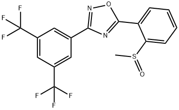 2-(3-[3,5-BIS(TRIFLUOROMETHYL)PHENYL]-1,2,4-OXADIAZOL-5-YL)PHENYL METHYL SULFOXIDE 结构式