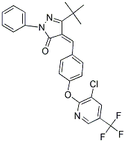 3-(TERT-BUTYL)-4-((4-(3-CHLORO-5-(TRIFLUOROMETHYL)(2-PYRIDYLOXY))PHENYL)METHYLENE)-1-PHENYL-2-PYRAZOLIN-5-ONE 结构式