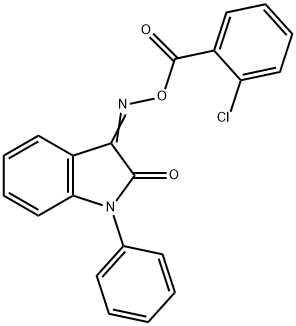 3-([(2-CHLOROBENZOYL)OXY]IMINO)-1-PHENYL-1,3-DIHYDRO-2H-INDOL-2-ONE 结构式