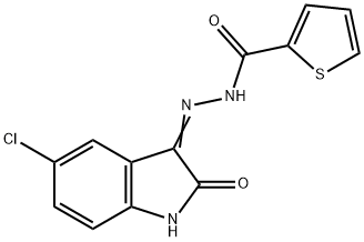 5-Chloro-3-(thiophene-2-carboxylhydrazidyl)-2-oxoindoline 结构式