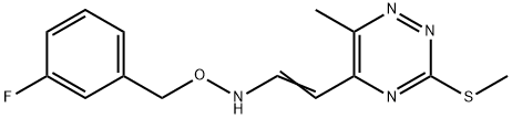 5-(2-([(3-FLUOROBENZYL)OXY]AMINO)VINYL)-6-METHYL-3-(METHYLSULFANYL)-1,2,4-TRIAZINE 结构式