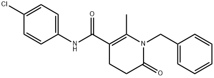 1-BENZYL-N-(4-CHLOROPHENYL)-2-METHYL-6-OXO-1,4,5,6-TETRAHYDRO-3-PYRIDINECARBOXAMIDE 结构式