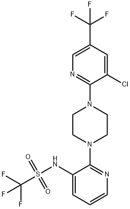 N-(2-(4-[3-CHLORO-5-(TRIFLUOROMETHYL)-2-PYRIDINYL]PIPERAZINO)-3-PYRIDINYL)(TRIFLUORO)METHANESULFONAMIDE 结构式