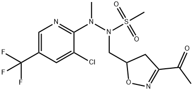 N-[(3-ACETYL-4,5-DIHYDRO-5-ISOXAZOLYL)METHYL]-N'-[3-CHLORO-5-(TRIFLUOROMETHYL)-2-PYRIDINYL]-N'-METHYLMETHANESULFONOHYDRAZIDE 结构式