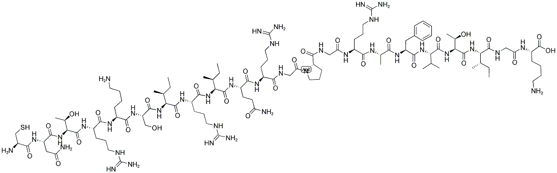 CYS-ASN-THR-ARG-LYS-SER-ILE-ARG-ILE-GLN-ARG-GLY-PRO-GLY-ARG-ALA-PHE-VAL-THR-ILE-GLY-LYS 结构式
