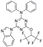 4-(1H-BENZO[D]IMIDAZOL-1-YL)-6-(1,1,1,3,3,3-HEXAFLUOROPROPAN-2-YLOXY)-N,N-DIPHENYL-1,3,5-TRIAZIN-2-AMINE 结构式