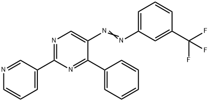 4-PHENYL-2-(3-PYRIDINYL)-5-(2-[3-(TRIFLUOROMETHYL)PHENYL]DIAZENYL)PYRIMIDINE 结构式