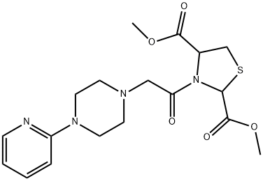 DIMETHYL 3-(2-[4-(2-PYRIDINYL)PIPERAZINO]ACETYL)-1,3-THIAZOLANE-2,4-DICARBOXYLATE 结构式