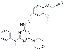 (E)-2-(2-METHOXY-4-((2-(4-MORPHOLINO-6-(PHENYLAMINO)-1,3,5-TRIAZIN-2-YL)HYDRAZONO)METHYL)PHENOXY)ACETONITRILE 结构式