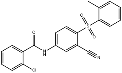 2-CHLORO-N-(3-CYANO-4-[(2-METHYLPHENYL)SULFONYL]PHENYL)BENZENECARBOXAMIDE 结构式