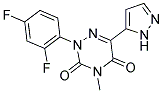 2-(2,4-DIFLUOROPHENYL)-4-METHYL-6-(1H-PYRAZOL-5-YL)-1,2,4-TRIAZINE-3,5(2H,4H)-DIONE 结构式