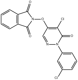2-([5-CHLORO-1-(3-CHLOROPHENYL)-6-OXO-1,6-DIHYDRO-4-PYRIDAZINYL]OXY)-1H-ISOINDOLE-1,3(2H)-DIONE 结构式