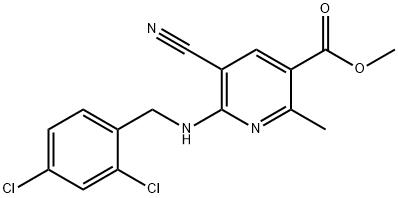 METHYL 5-CYANO-6-[(2,4-DICHLOROBENZYL)AMINO]-2-METHYLNICOTINATE 结构式