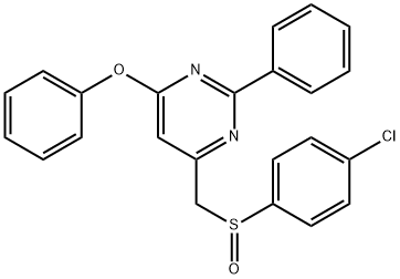 4-([(4-CHLOROPHENYL)SULFINYL]METHYL)-6-PHENOXY-2-PHENYLPYRIMIDINE 结构式