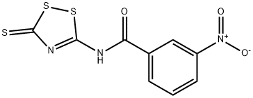 3-NITRO-N-(3-THIOXO-3H-1,2,4-DITHIAZOL-5-YL)BENZENECARBOXAMIDE 结构式