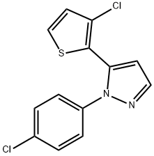 1-(4-CHLOROPHENYL)-5-(3-CHLORO-2-THIENYL)-1H-PYRAZOLE 结构式