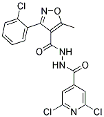 N'4-[(2,6-DICHLORO-4-PYRIDYL)CARBONYL]-3-(2-CHLOROPHENYL)-5-METHYL-4-ISOXAZOLECARBOHYDRAZIDE 结构式