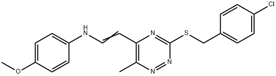 N-(2-(3-[(4-CHLOROBENZYL)SULFANYL]-6-METHYL-1,2,4-TRIAZIN-5-YL)VINYL)-4-METHOXYANILINE 结构式