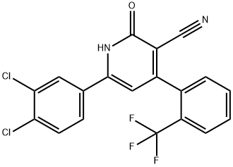 6-(3,4-DICHLOROPHENYL)-2-HYDROXY-4-[2-(TRIFLUOROMETHYL)PHENYL]NICOTINONITRILE 结构式