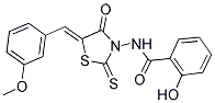 2-HYDROXY-N-[(5Z)-5-(3-METHOXYBENZYLIDENE)-4-OXO-2-THIOXO-1,3-THIAZOLIDIN-3-YL]BENZAMIDE 结构式