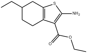 苯并噻吩-3-羧酸,4,5,6,7-四氢-2-氨基-6-乙基-,乙酯 结构式