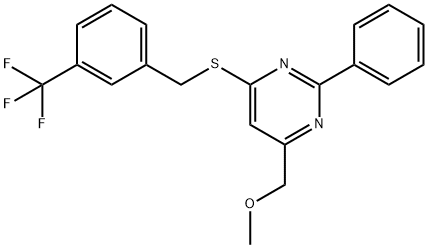 4-(METHOXYMETHYL)-2-PHENYL-6-([3-(TRIFLUOROMETHYL)BENZYL]SULFANYL)PYRIMIDINE 结构式