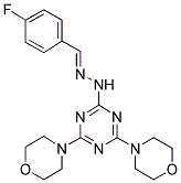 4-FLUOROBENZALDEHYDE (4,6-DIMORPHOLIN-4-YL-1,3,5-TRIAZIN-2-YL)HYDRAZONE 结构式