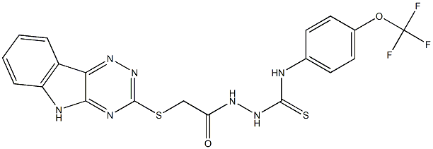 4-(4-(TRIFLUOROMETHOXY)PHENYL)-1-(2-(2,3,6-TRIAZINO[5,4-B]INDOL-3-YLTHIO)ACETYL)THIOSEMICARBAZIDE 结构式