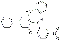 2,10-DIAZA-9-(3-NITROPHENYL)-5-PHENYLTRICYCLO[9.4.0.0(3,8)]PENTADECA-1(11),3(8),12,14-TETRAEN-7-ONE 结构式