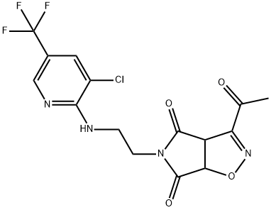 3-ACETYL-5-(2-([3-CHLORO-5-(TRIFLUOROMETHYL)-2-PYRIDINYL]AMINO)ETHYL)-3AH-PYRROLO[3,4-D]ISOXAZOLE-4,6(5H,6AH)-DIONE 结构式