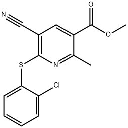 METHYL 6-[(2-CHLOROPHENYL)SULFANYL]-5-CYANO-2-METHYLNICOTINATE 结构式