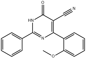 4-羟基-6-(2-甲氧基苯基)-2-苯基-5-嘧啶甲腈 结构式