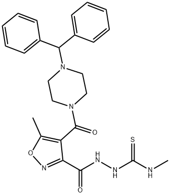 2-((4-[(4-BENZHYDRYLPIPERAZINO)CARBONYL]-5-METHYL-3-ISOXAZOLYL)CARBONYL)-N-METHYL-1-HYDRAZINECARBOTHIOAMIDE 结构式