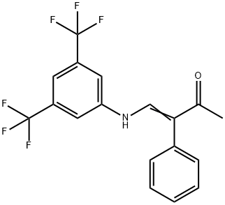 4-[3,5-BIS(TRIFLUOROMETHYL)ANILINO]-3-PHENYL-3-BUTEN-2-ONE 结构式
