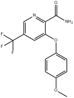 3-(4-METHOXYPHENOXY)-5-(TRIFLUOROMETHYL)-2-PYRIDINECARBOXAMIDE 结构式